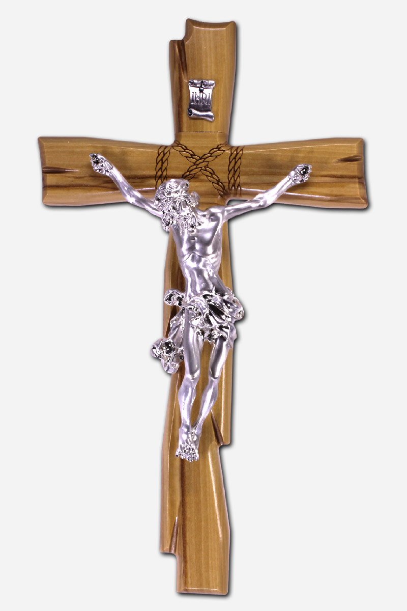Wall Mounted Crucifix Olive Wood - 17 x 6 x Made in Italy