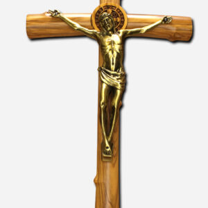 Wall Mounted Crucifix with Saint Benedict Medal 18 x 31 cm Italy