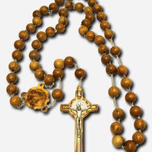 Wall Mounted Rosary with Saint Benedict Medal - Made in Italy