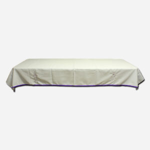 White Altar Table Cloth 55 x - Purple Edge Alpha Omega Design