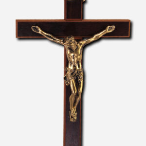 Wooden Hanging Crucifix GOLD PAINTED