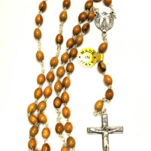 Wooden Rosary - Rice beads 17 Inches Made in Italy