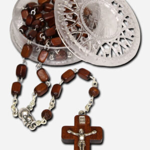 Wooden Rosary with Rectangular Beads - Italy