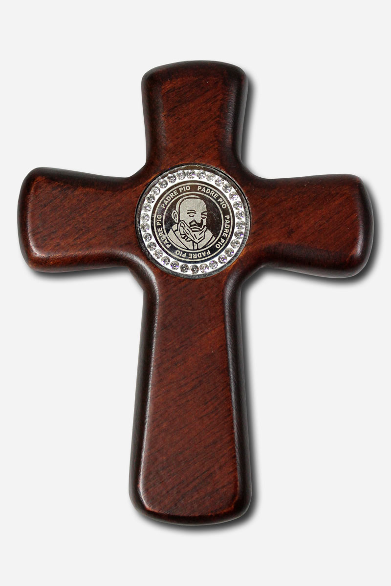 HOLDING CROSS - SAINT PADRE PIO 8 x 2 x