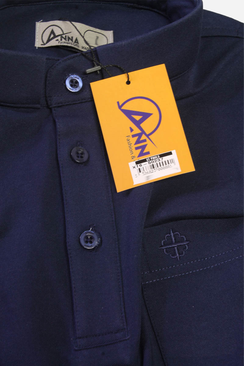 Clerical Shirt Dark Blue Short Sleeves - Large