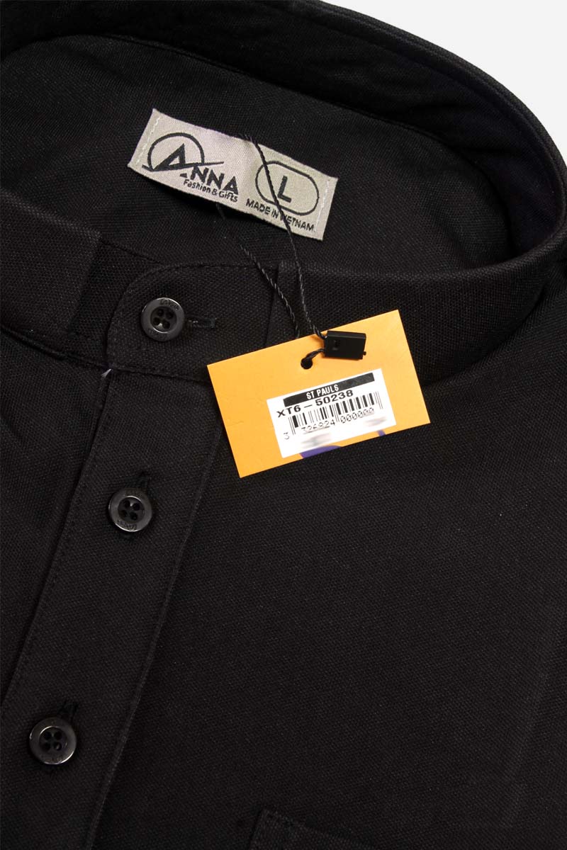 Clerical Shirt Black Short Sleeves - Large