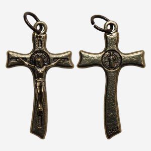 Cross Pendant with Saint Benedict Medal - Bronze