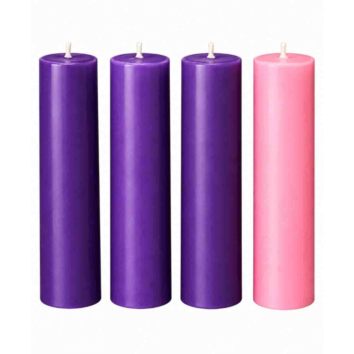 Advent Candle with Prayer Guide - 2 x 10 inches