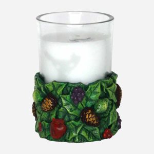 Christmas Candle with Glass - 4 inches
