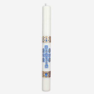 Paschal Candle 2026 Blue- 3 x 3 x 32 inches