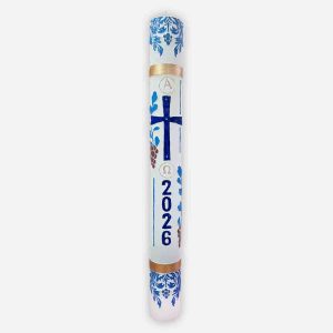 Paschal Candle 2026 Blue 4 x 4 x 36 inches