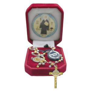 Stainless Steel Rosary with Saint Benedict Medal
