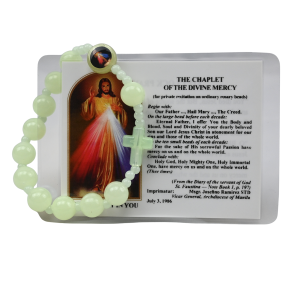 Divine Mercy Luminous Rosary Bracelet with Prayer