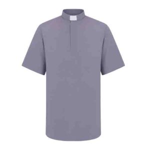 Clerical Shirt Gray Short Sleeve