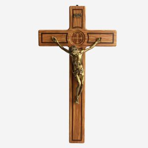Crucifix with Saint Benedict Medal - Made in Italy - 26 x 8 x 47 cm