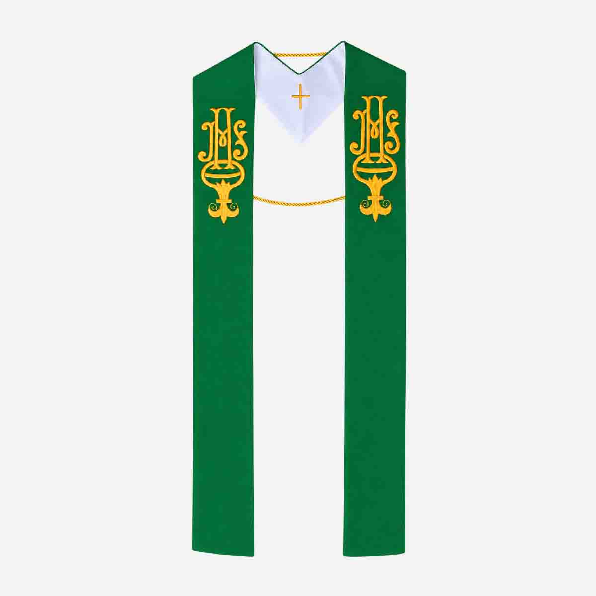 1 Piece Reversible Stole White and Green - Image 3