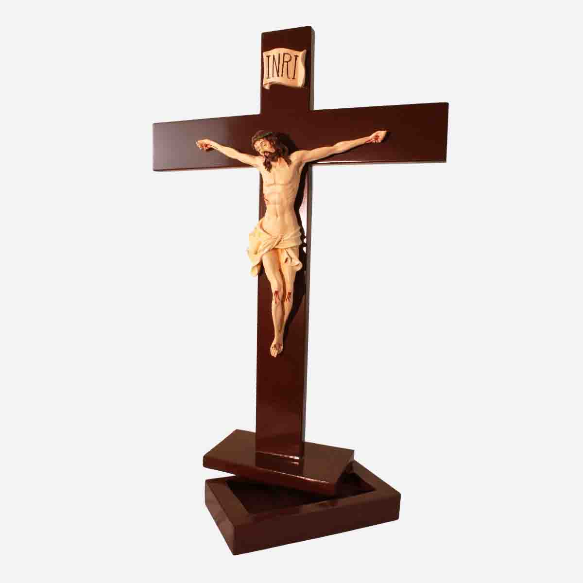 Standing Crucifix with Rosary Case inside the Base – 5 x 3 x 7.5 inches - Image 4