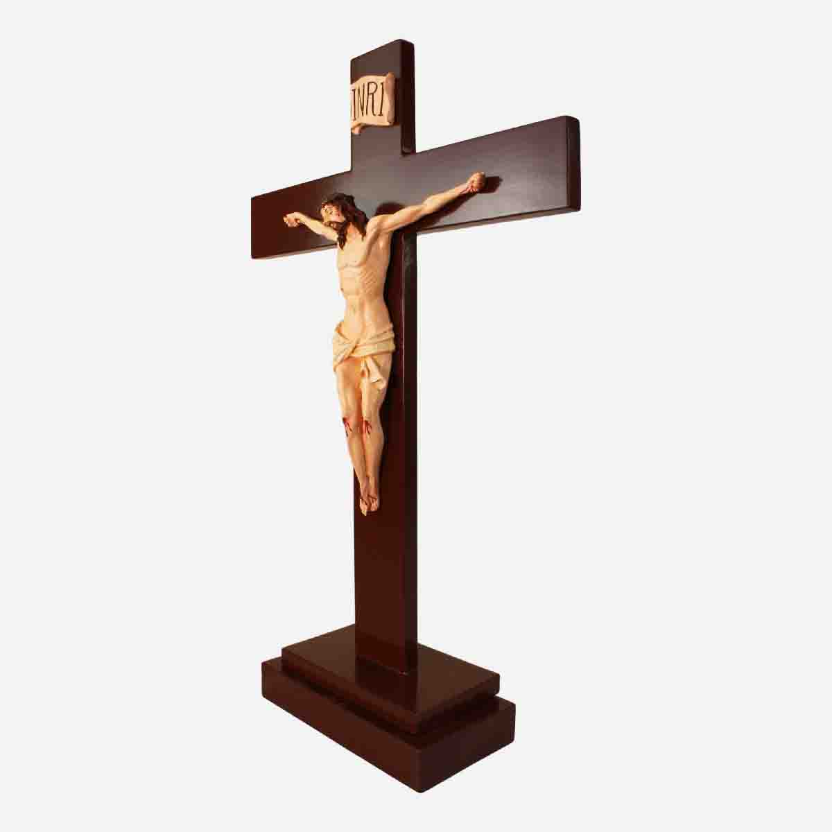 Standing Crucifix with Rosary Case inside the Base – 5 x 3 x 7.5 inches - Image 3