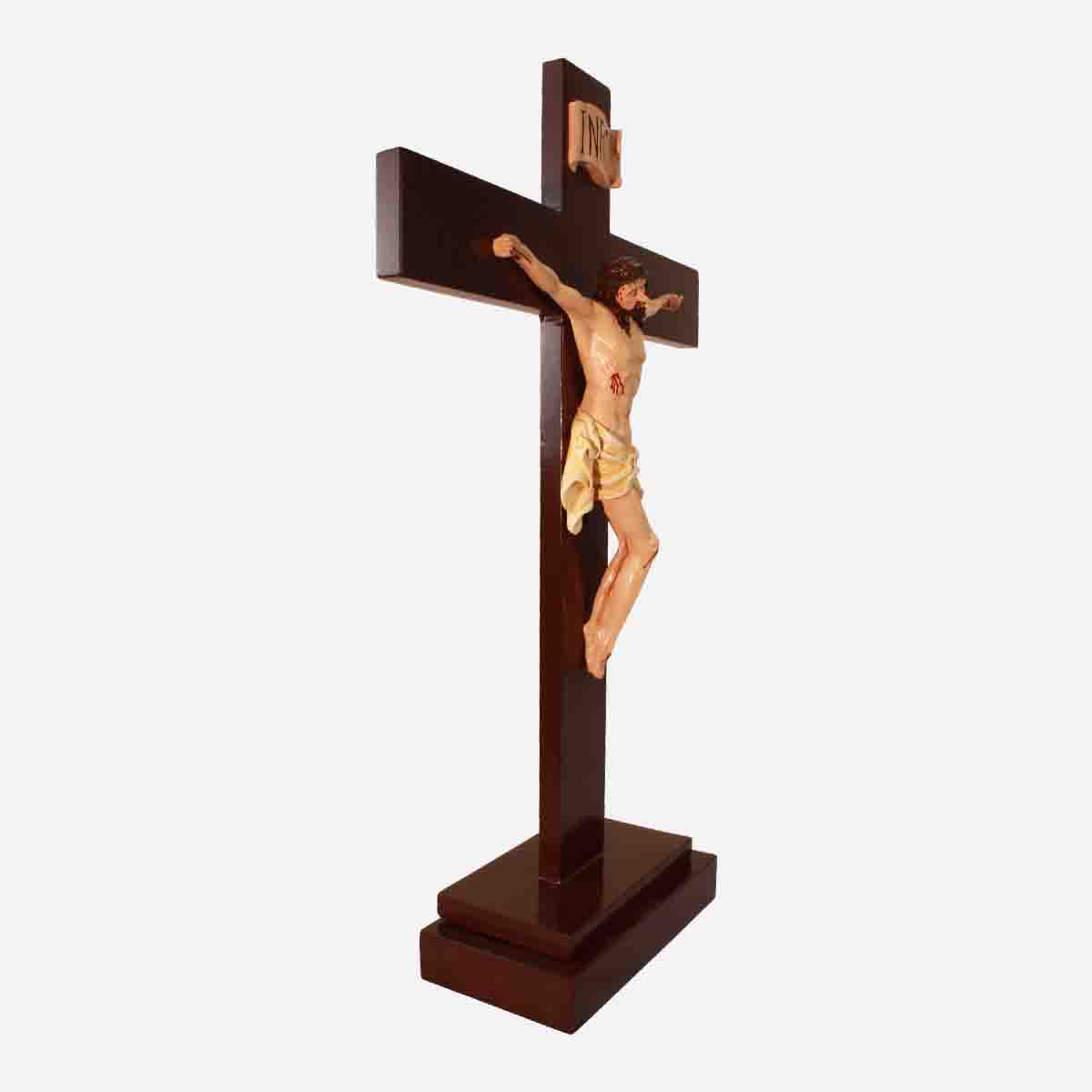 Standing Crucifix with Rosary Case inside the Base – 5 x 3 x 7.5 inches - Image 2